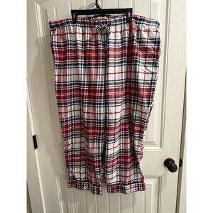 Liz Claiborne Women’s 2xl Plaid 100% Cotton Flannel PJ Bottoms Pockets